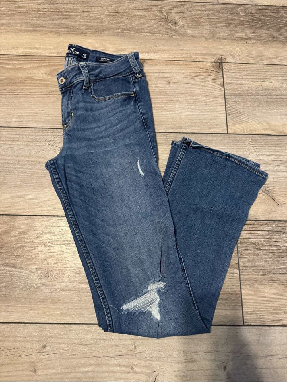 Hollister Dark Blue Skinny Jeans with Distressed Detail